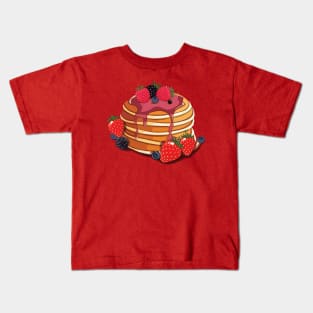 pancakes, kawaii, strawberry,cartoon Kids T-Shirt